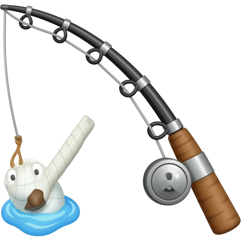 fishing rod cartoonish emoji