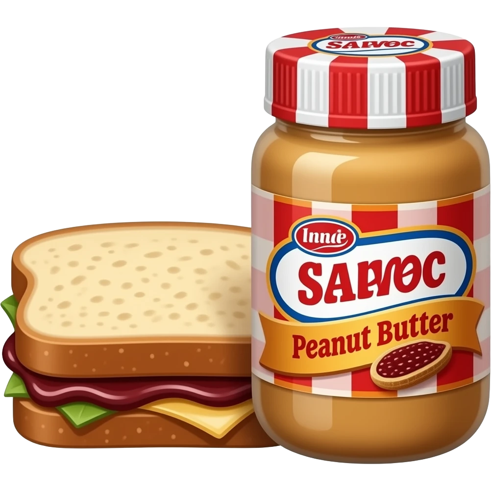 Homemade peanut butter and jelly sandwich and a store-bought premade peanut butter and jelly sandwich next to it make it look like uncrushables emoji