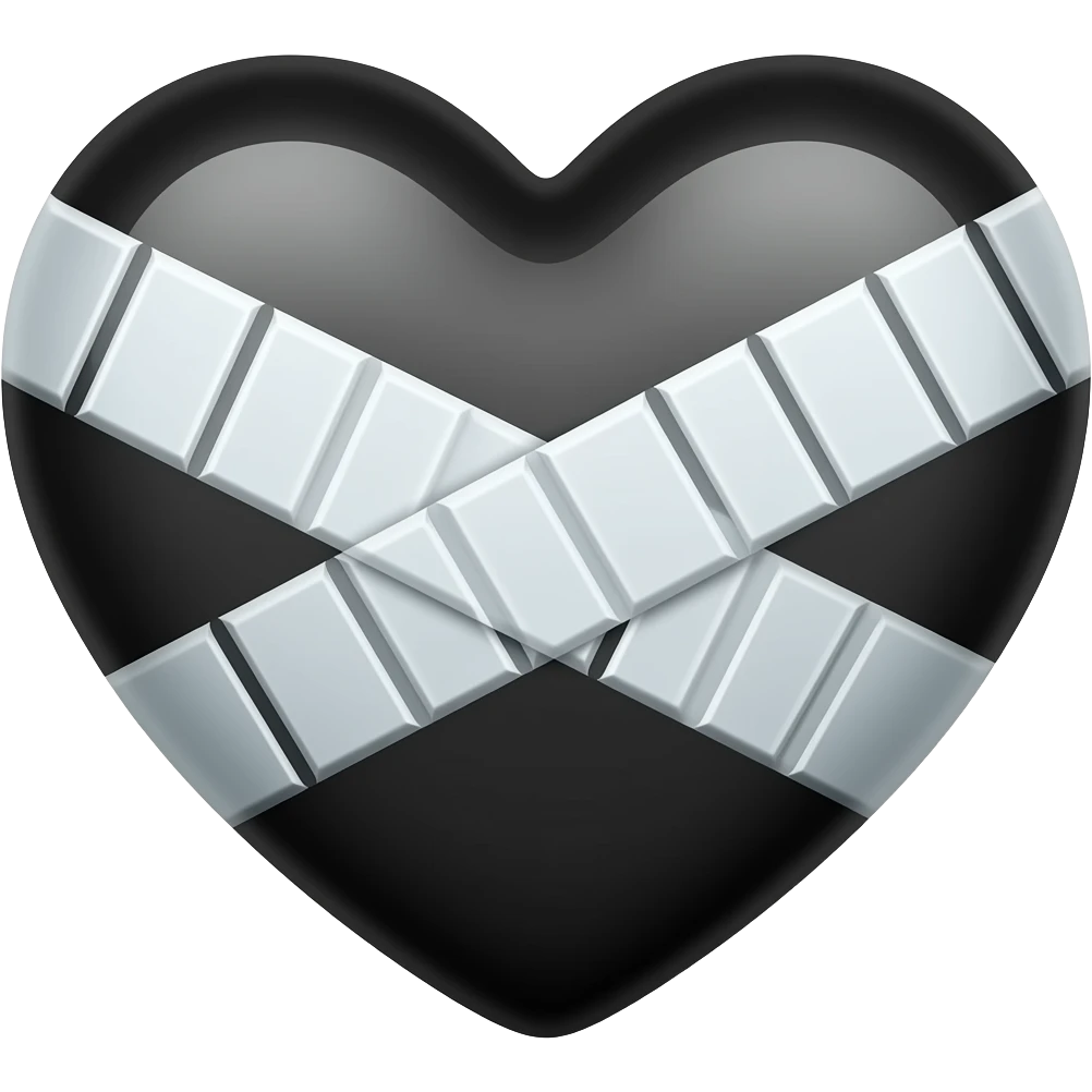 ❤️‍🩹this to a black with strips emoji