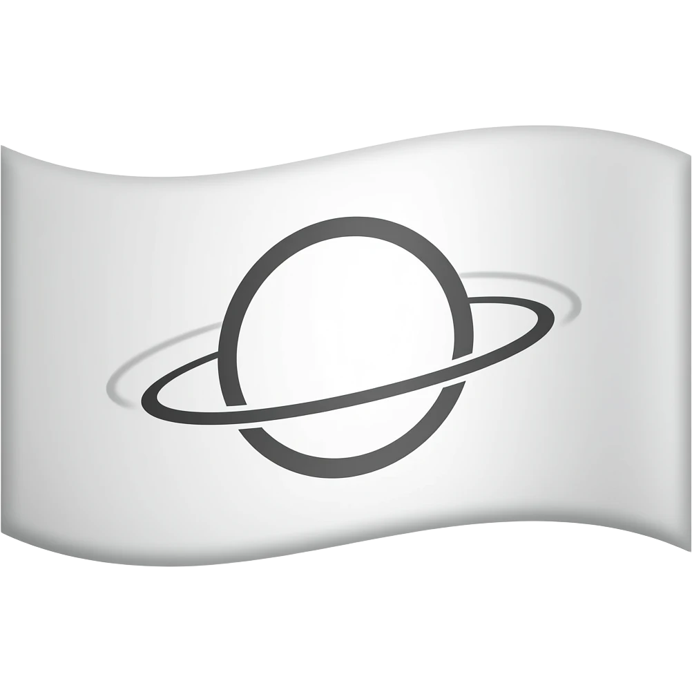 White flag orbit circle line on it emoji