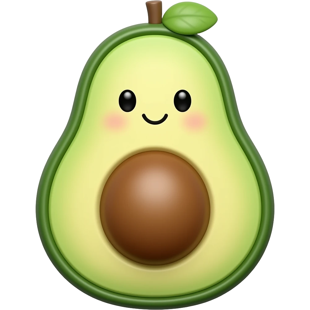 Cute avocado toy emoji
