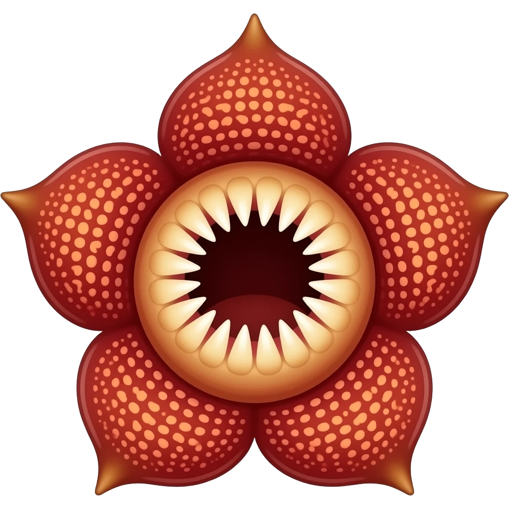 Rafflesia arnoldii should have teeth in the mouth sharp petals emoji