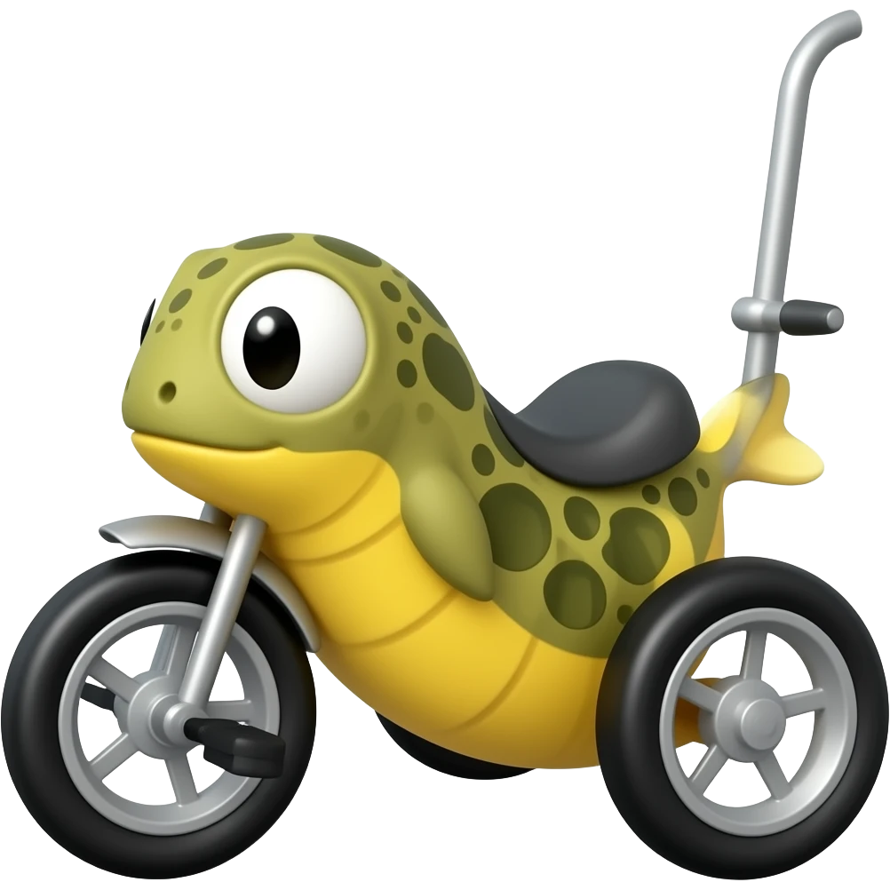 tadpole recumbent trike (2 front wheels one rear wheel) emoji