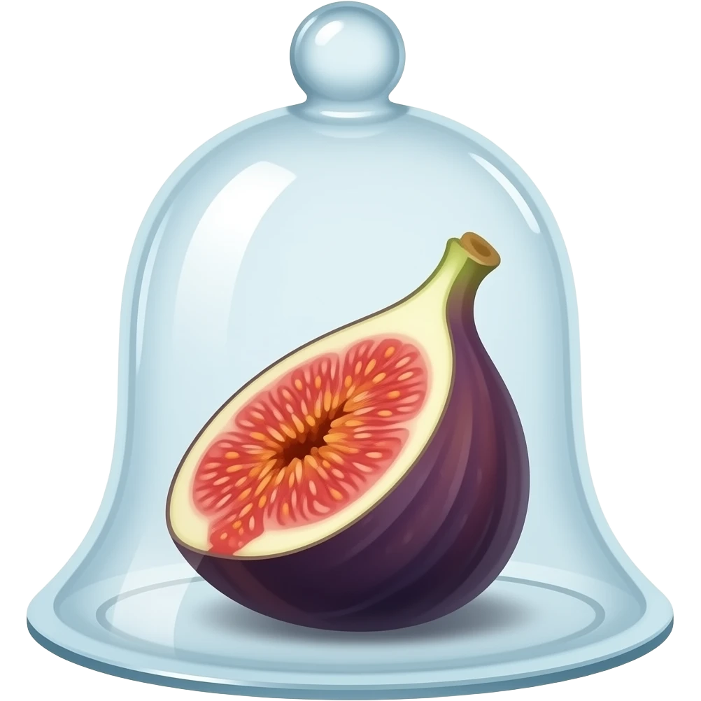 sideways single half fig inside a bell jar emoji