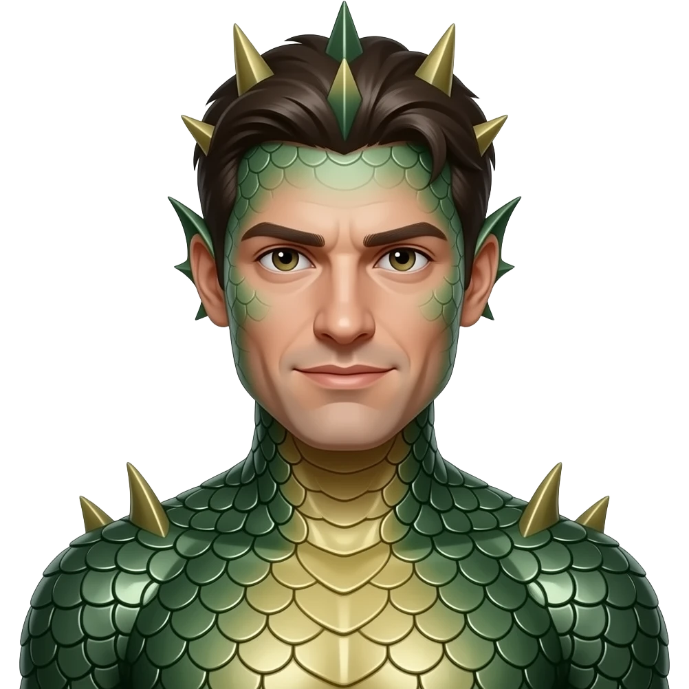 man with skin made of dragon scales emoji