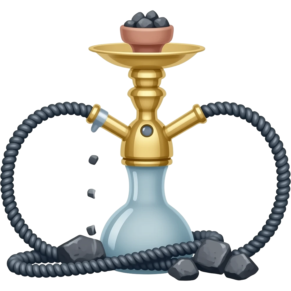 Hookah with coal and smoke emoji