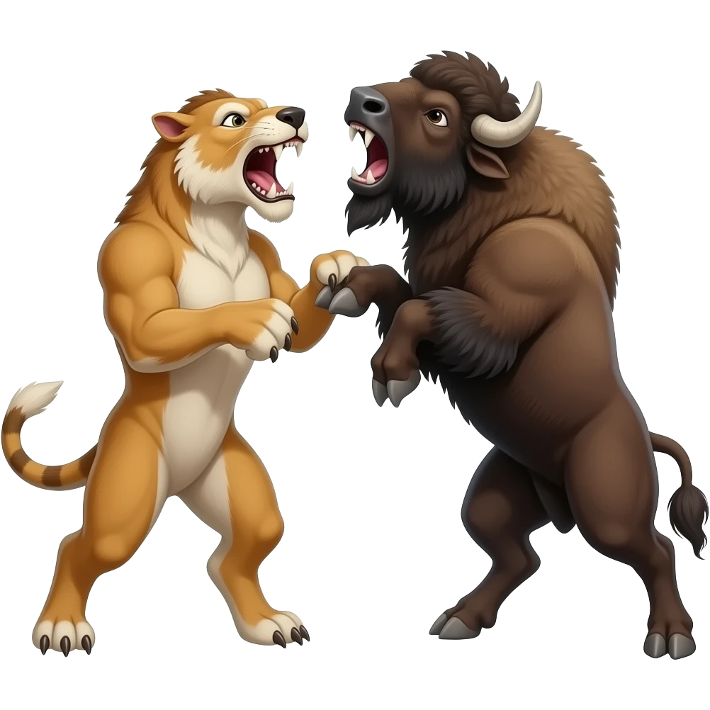 Smilodon and bison battle emoji