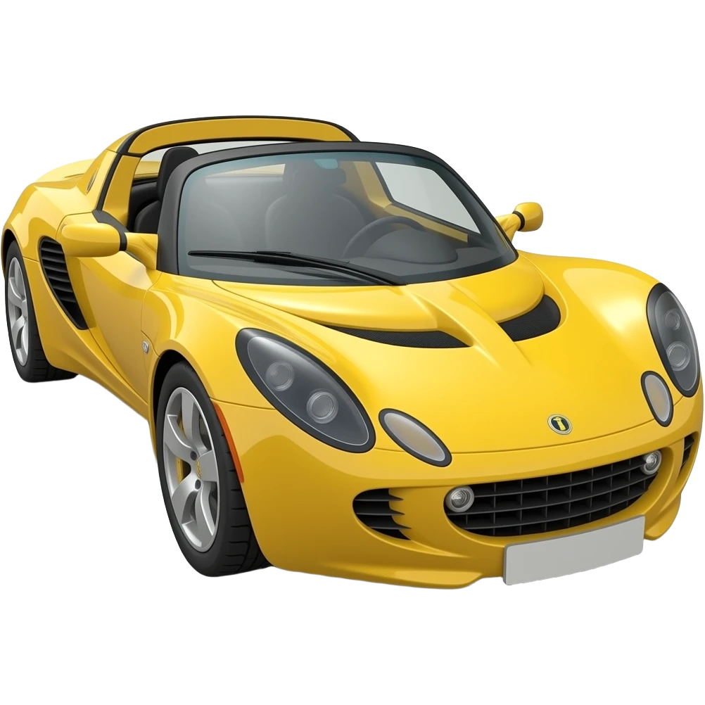 yellow lotus elise cabriolet, hyper realistic highly detailled emoji