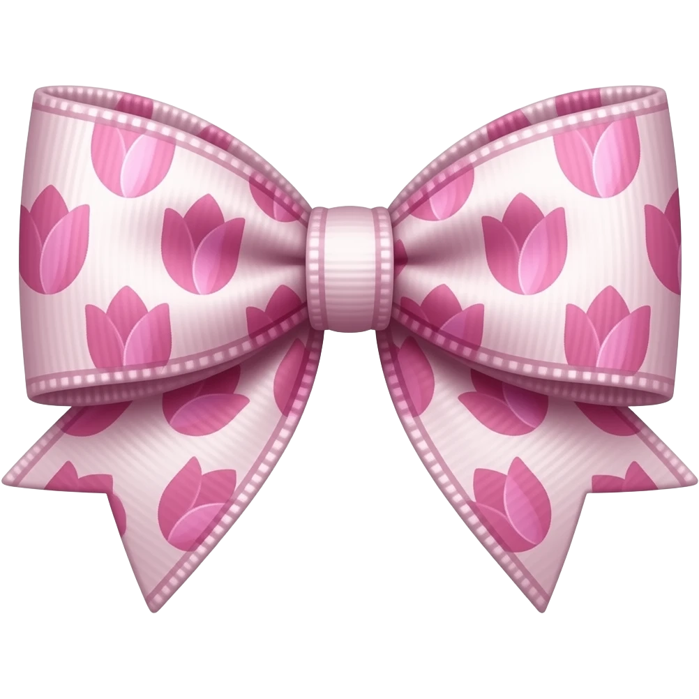 pink ombre with  tulip rococo style pattern on bow lace coquette bow emoji