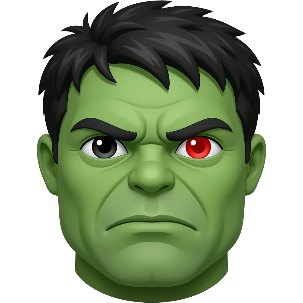 Hulk sad red eye emoji