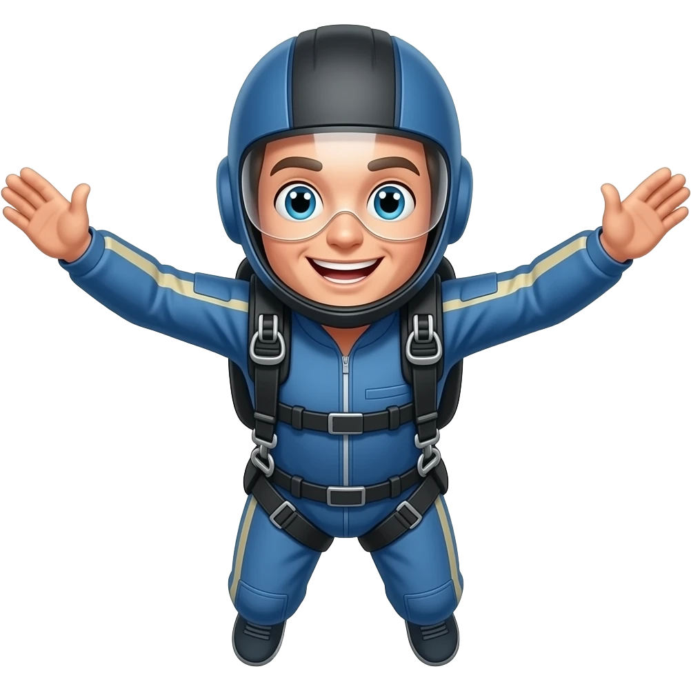 Man is skydiving facing forward emoji