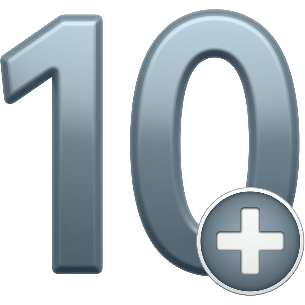 10 z plusem obok emoji