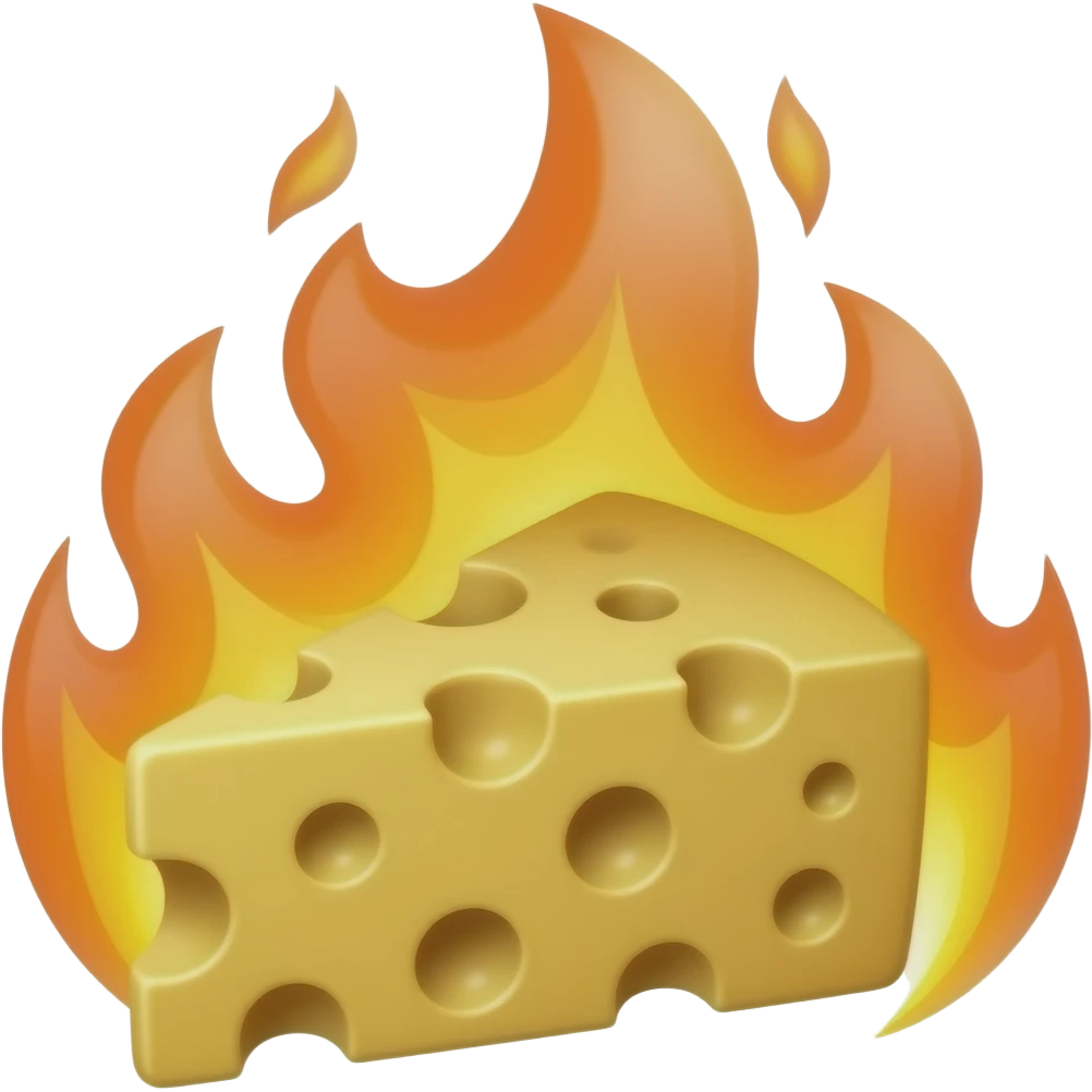 flaming cheese emoji