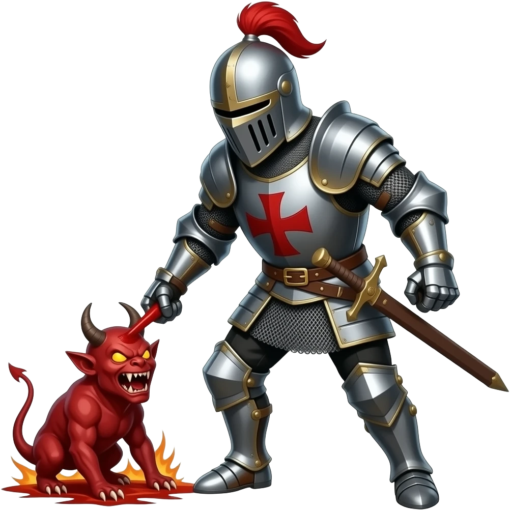 Knight slays demon emoji
