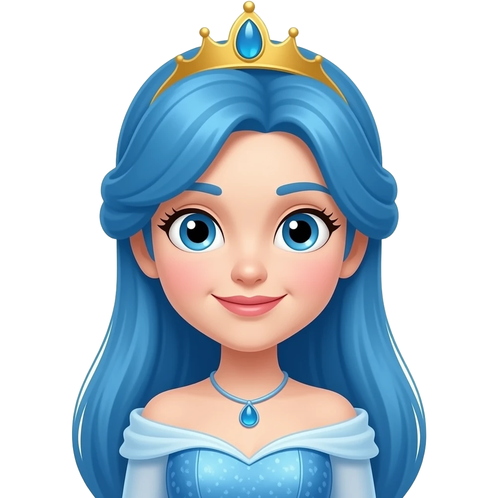 El emoji de princesa pero con el cabello azul emoji