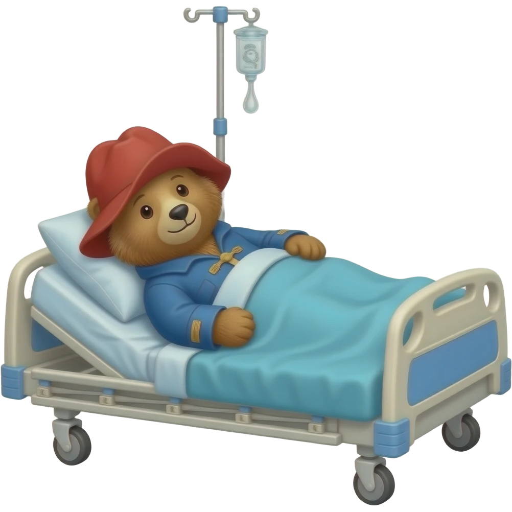 Paddington in hospital bed emoji