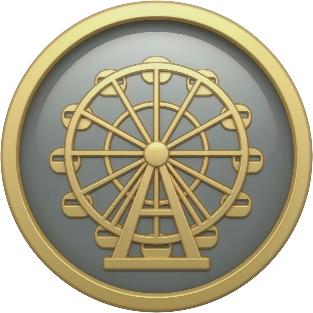 carousel token ferris wheel design engraved on it emoji