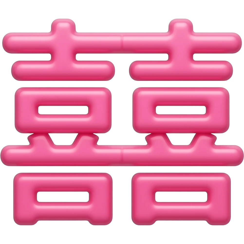pink chinese character joy emoji