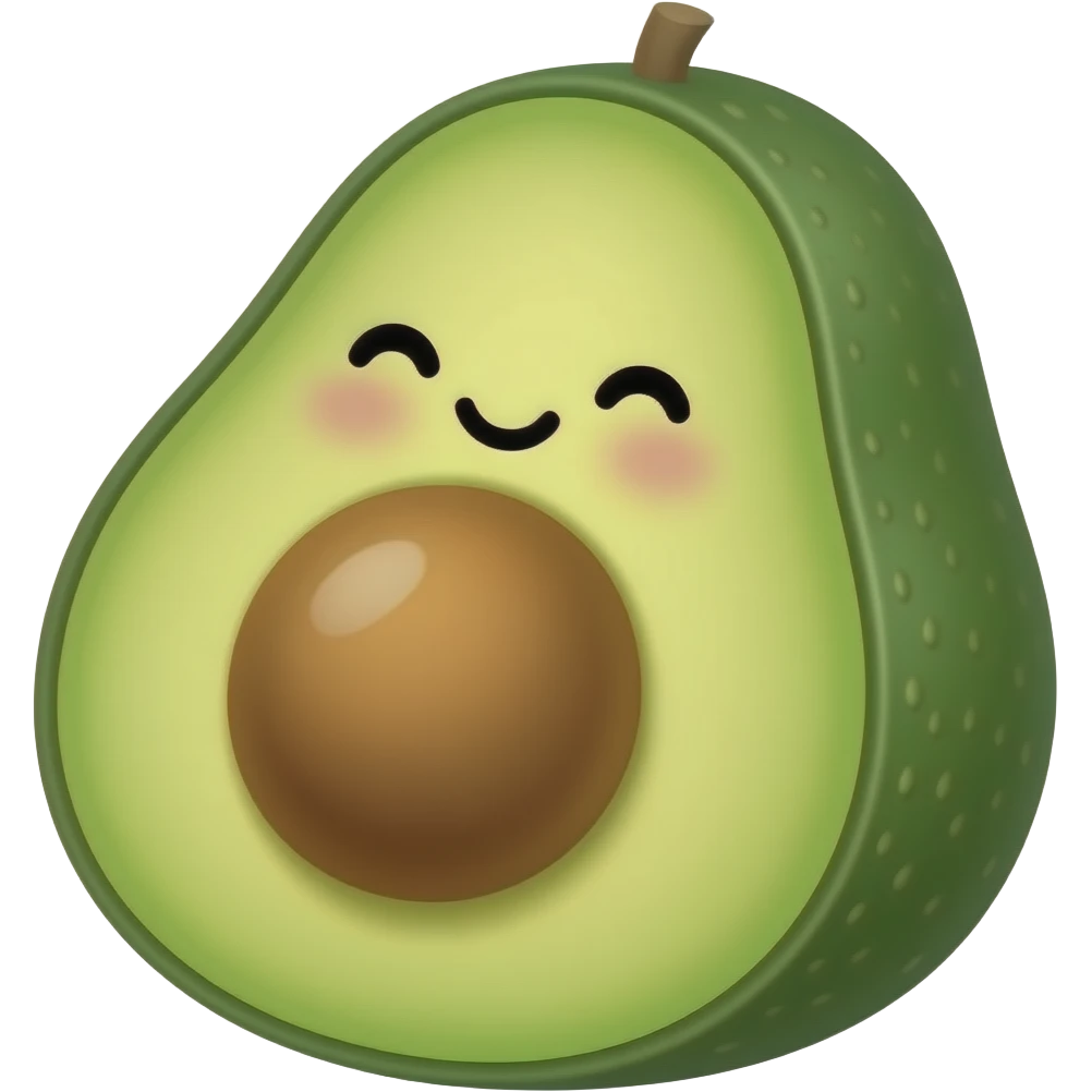 Cute avocado flirting emoji