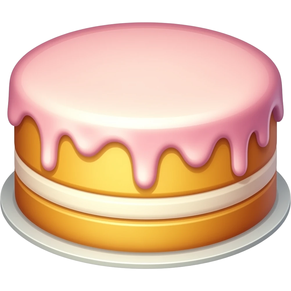 Create high-quality glossy emojis with a vibrant modern style.Make the emojis look premium, shiny, and eye-catching with bright highlights, smooth gradients, soft reflections, and glowing details. cake emoji emoji