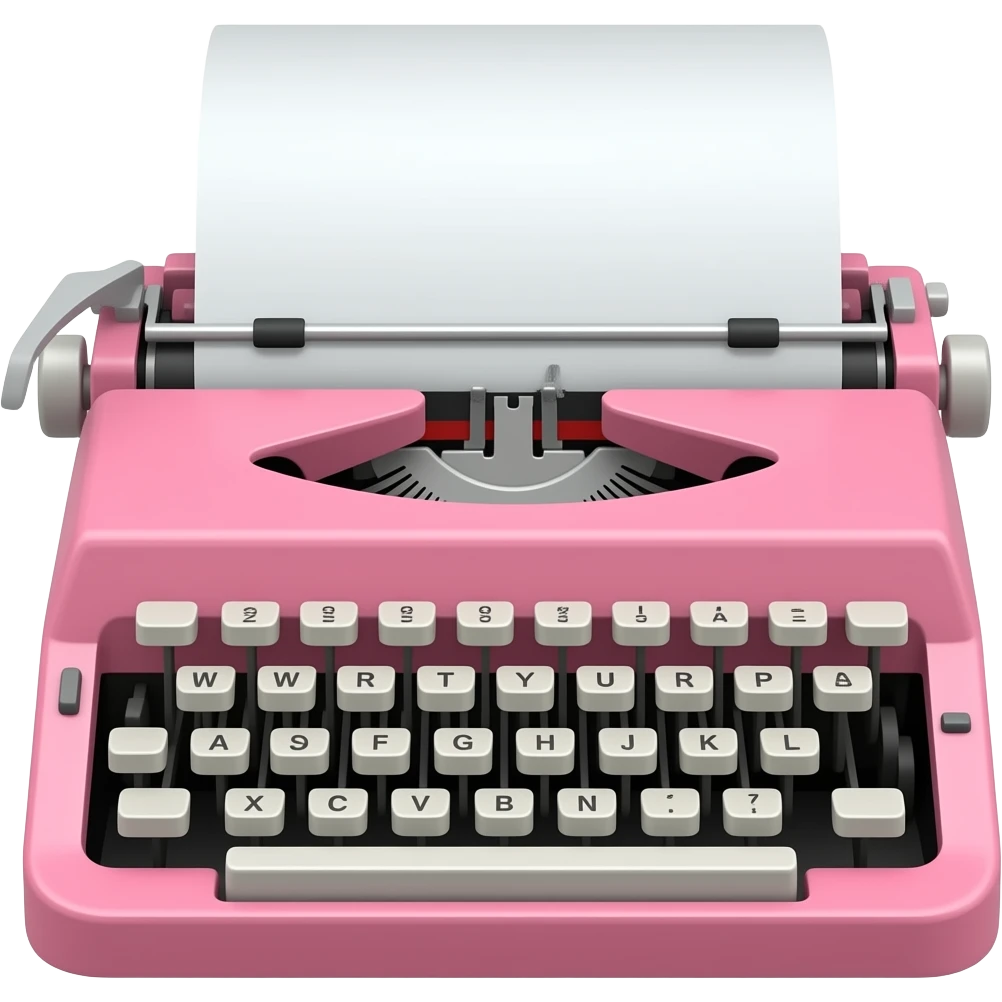 pink typewriter emoji