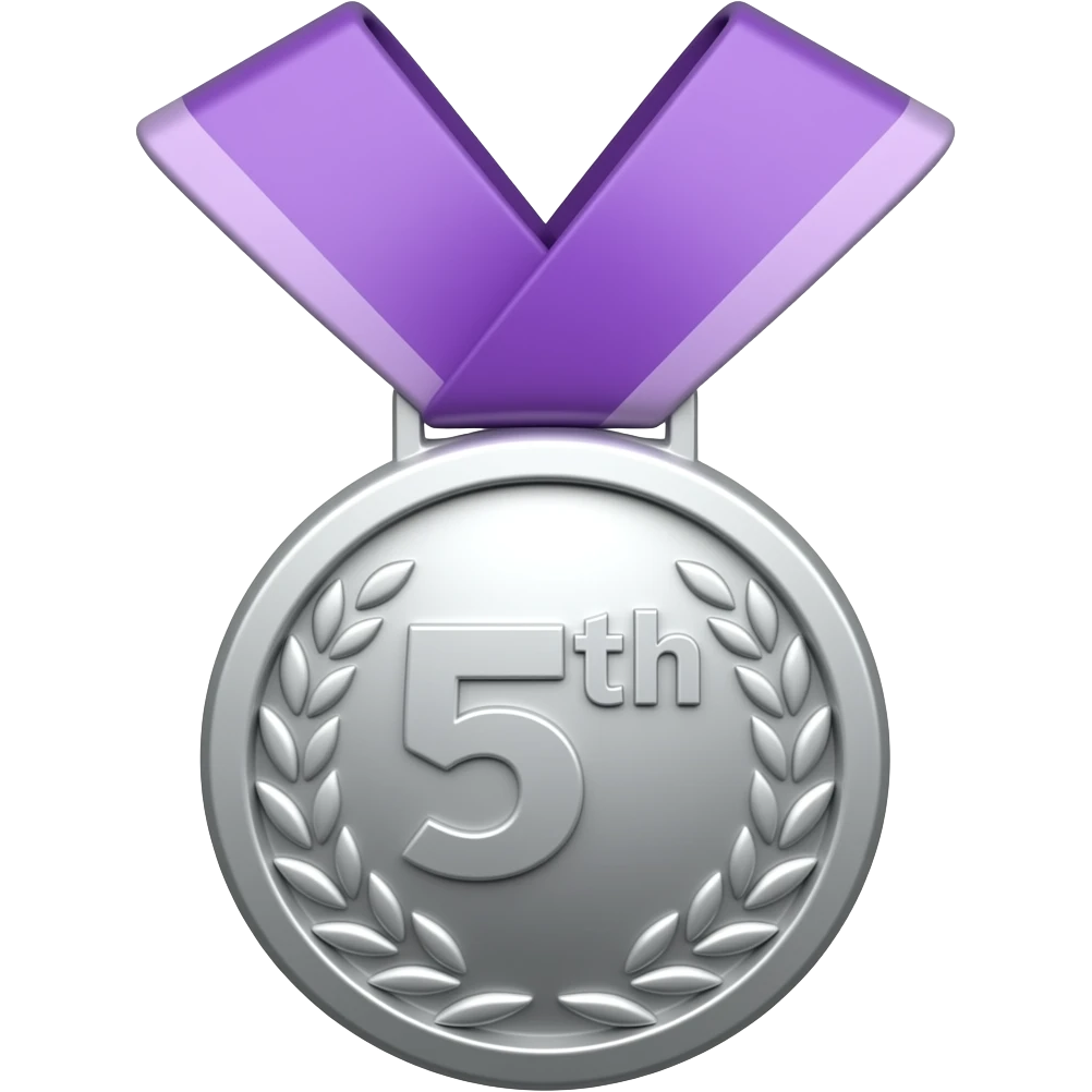 5 place medal purple emoji