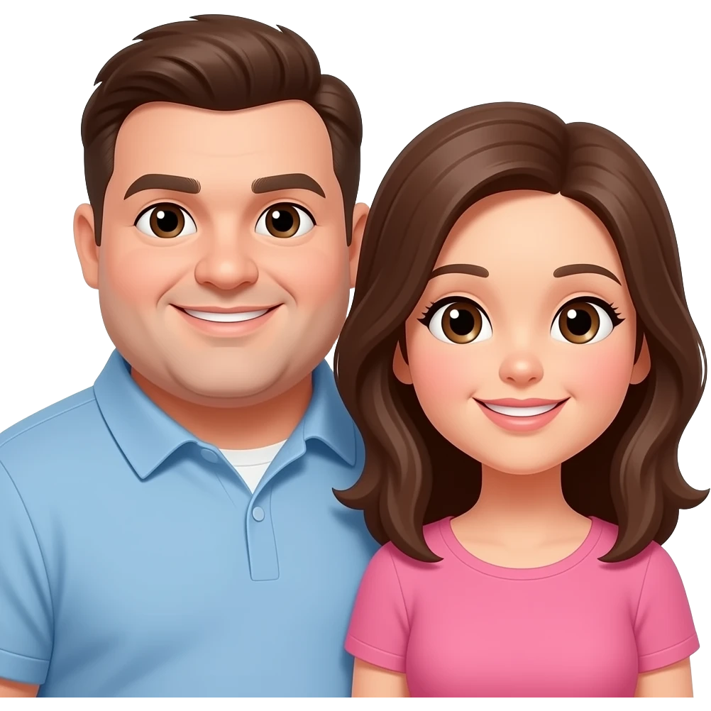 Fat couple male female emoji
