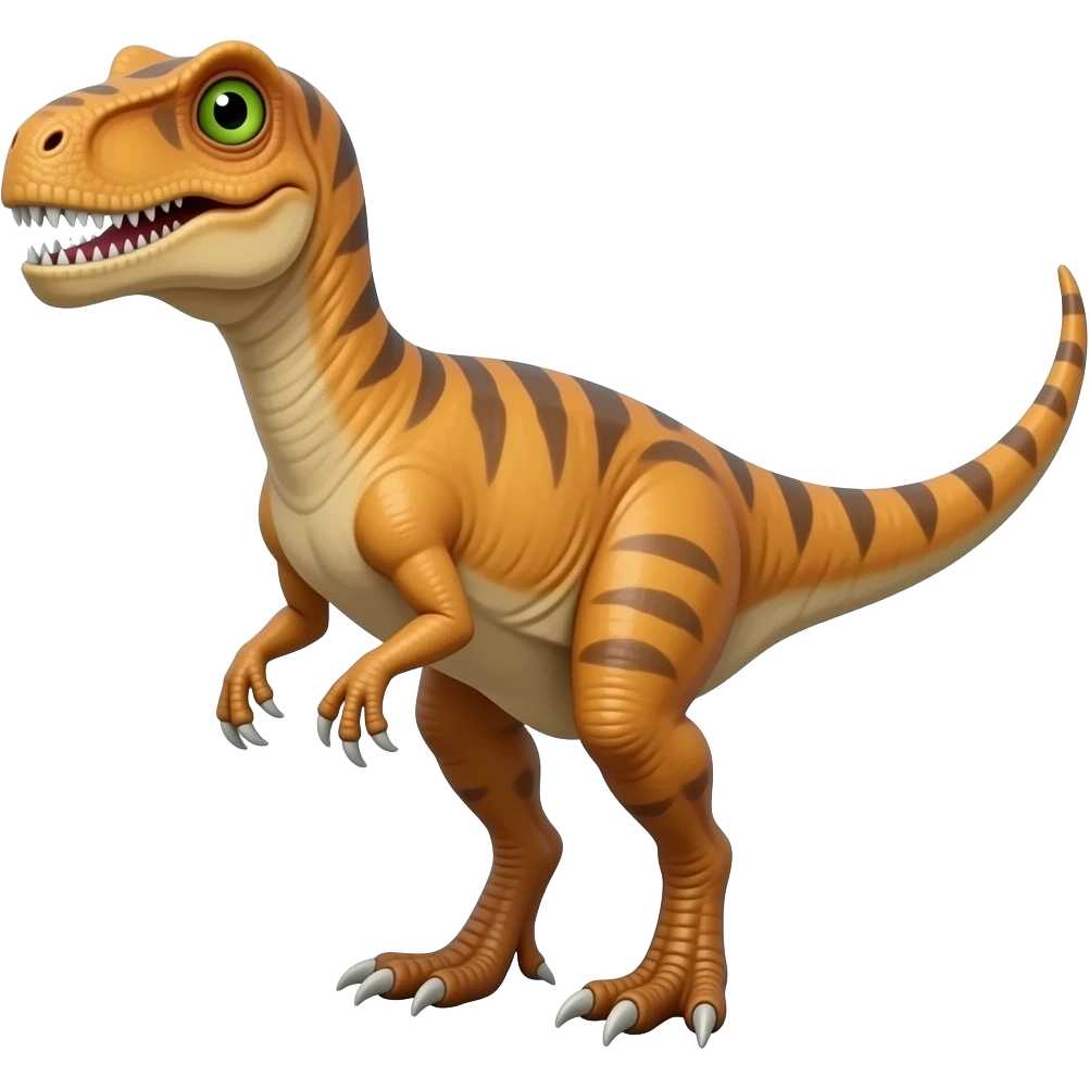Lime eyed orange skinned white clawed baryonyx emoji