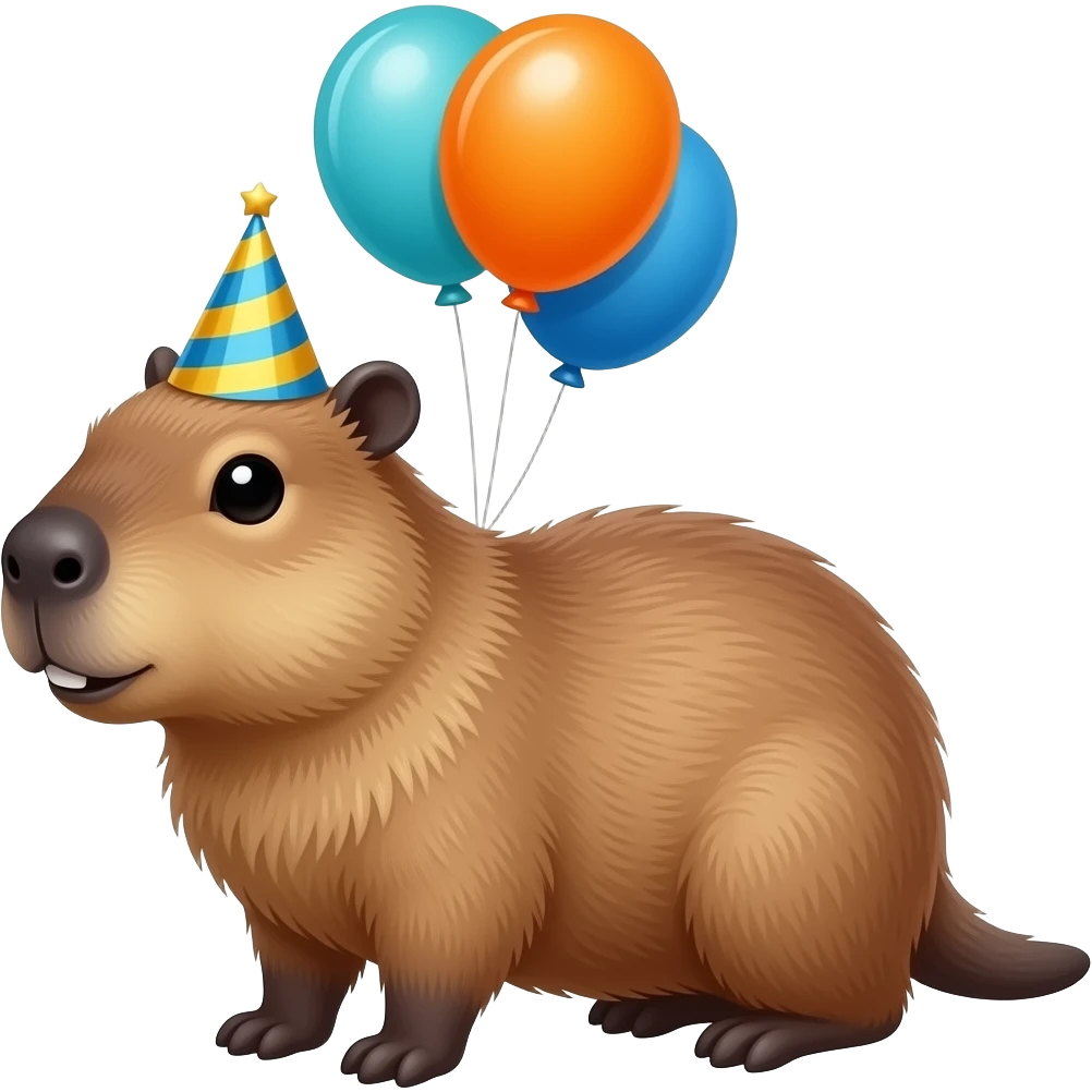 capybara birthday balloons emoji