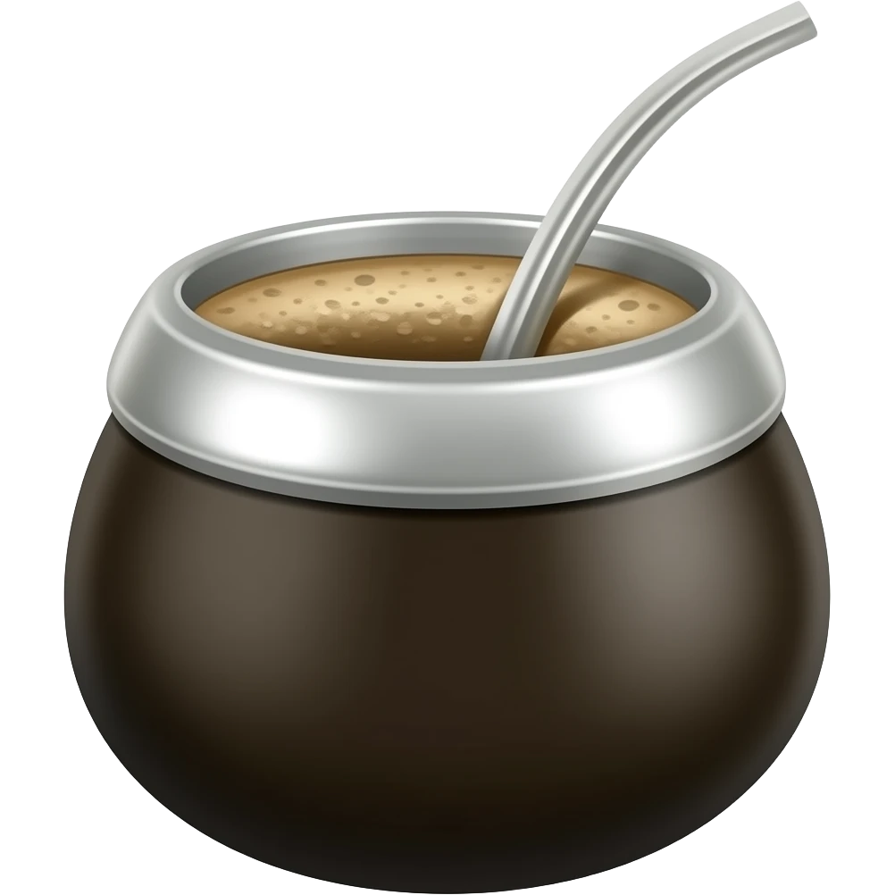 mate argentino de color total negro con bombilla emoji | AI Emoji Generator