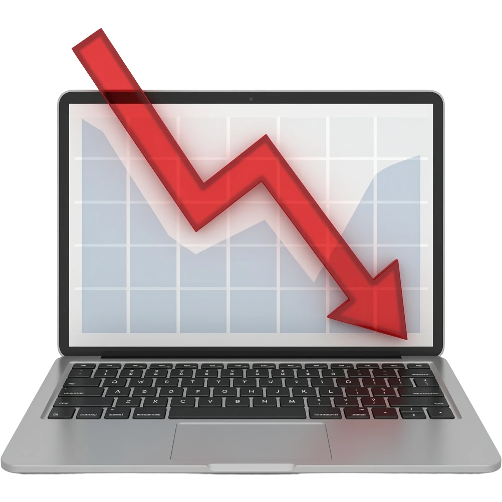 macbook m5 showing down red diagram emoji