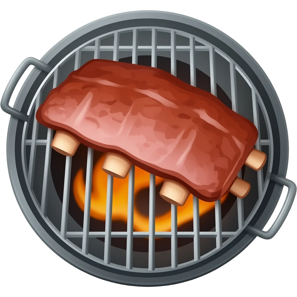 Smoking ribs on a grill emoji