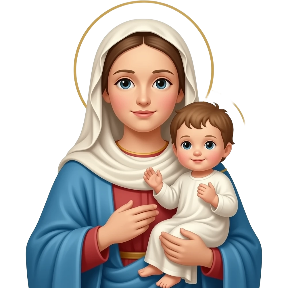 Virgin Mary holding Christ emoji