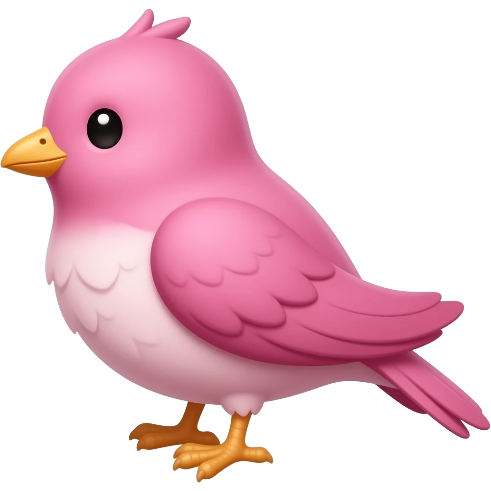 Розовая птичка с сердечком emoji