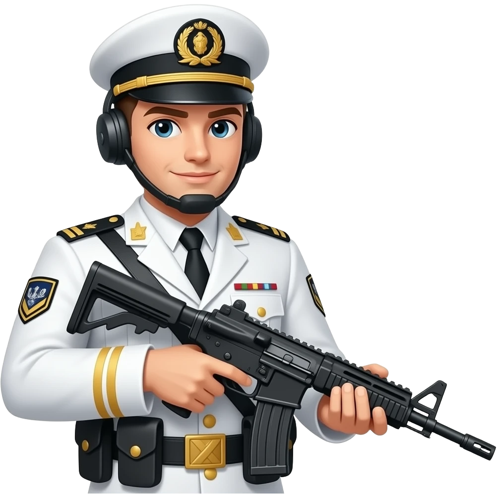 Crea un emojee un soldado de tes blanca que su arma cuando dispare corazones los disparos con los corazones en movimiento emoji
