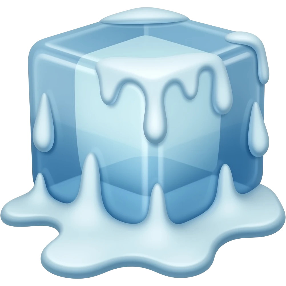 Melting ice cube emoji