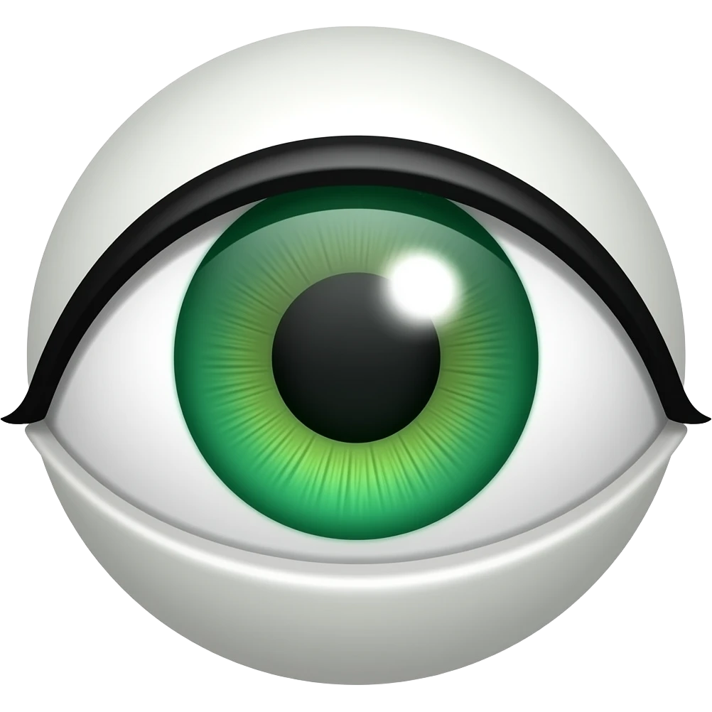 one beautiful green eye emoji