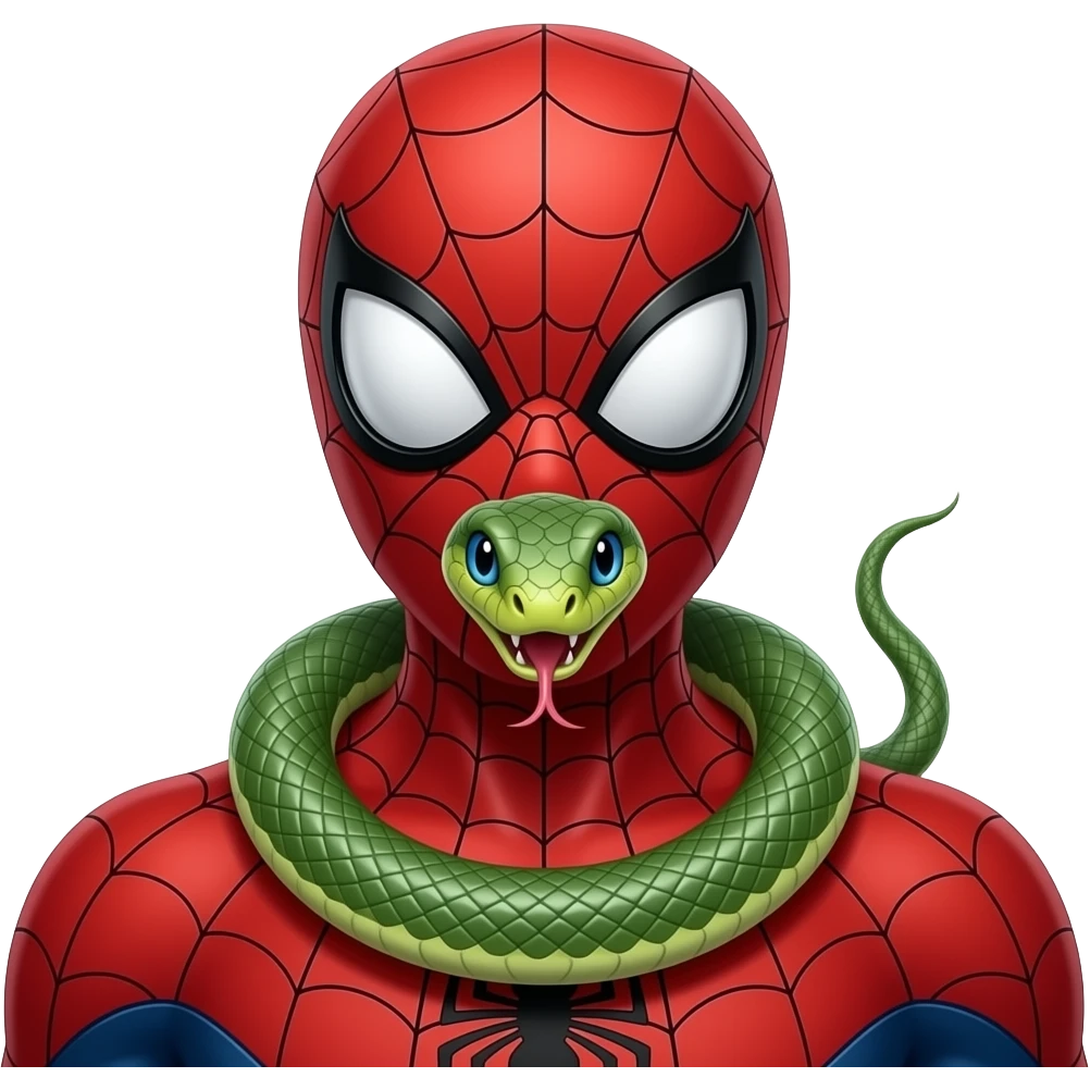Spider man with a snake emoji