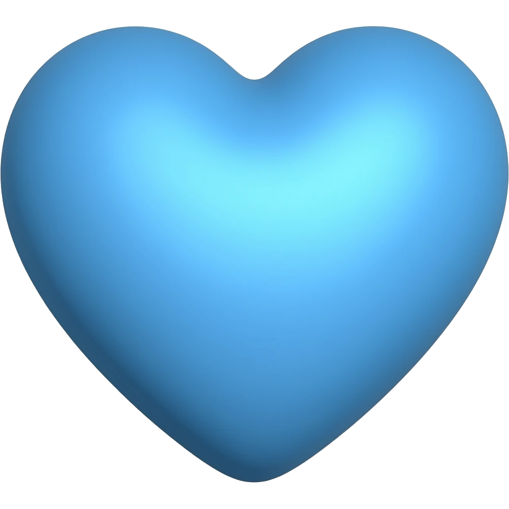 Blue Heart 3D long emoji