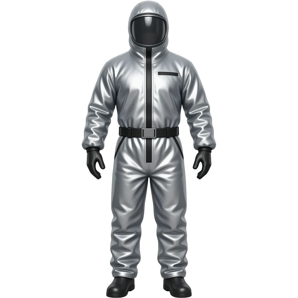 Aluminized/Grey fire-resistant thin suit emoji | AI Emoji Generator