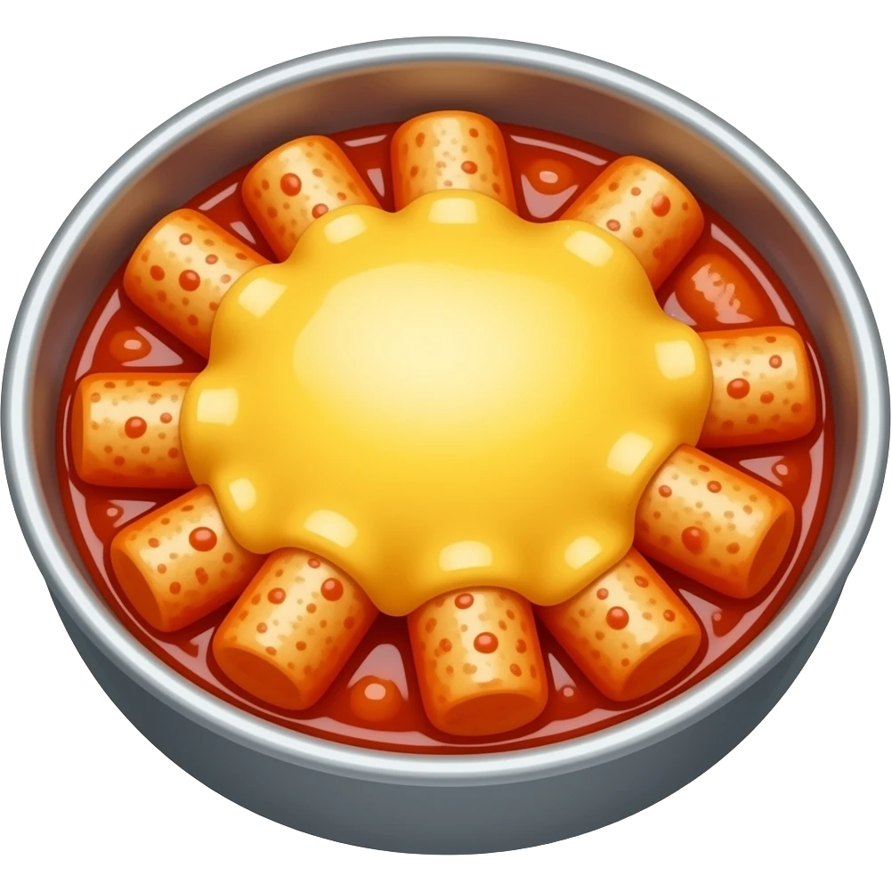 tteokbokki with melted mozzarella cheese emoji