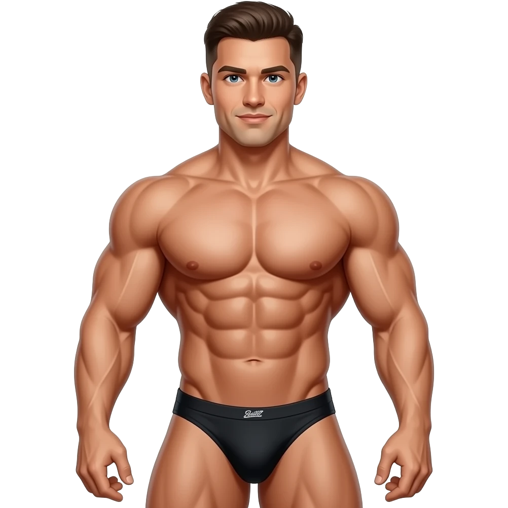 Muscular bodybuilder in jockstrap emoji
