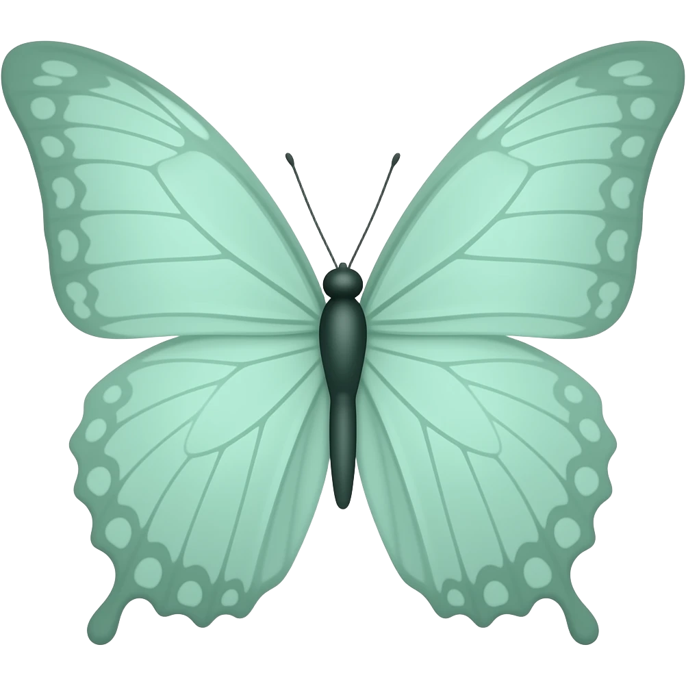 pastel green butterfly emoji