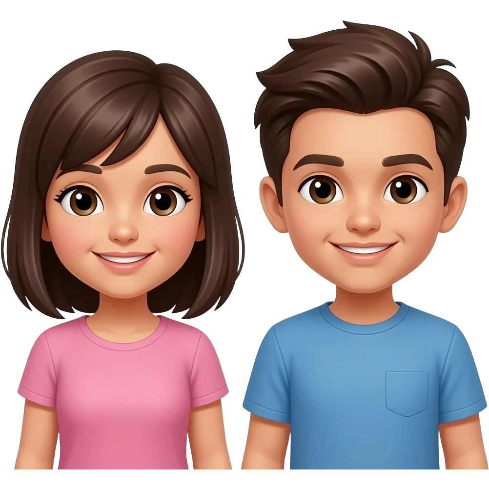 Girl boy twins light brown skin emoji