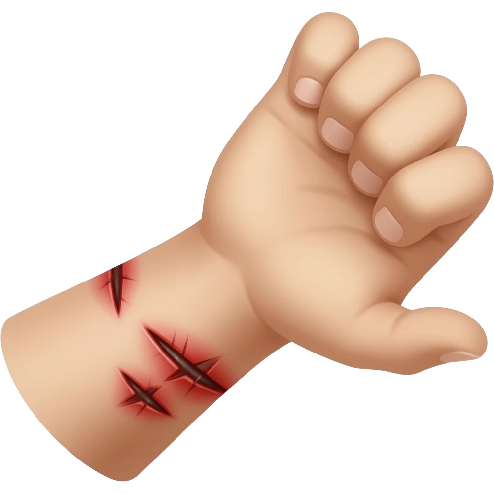 self harm cuts on arm emoji