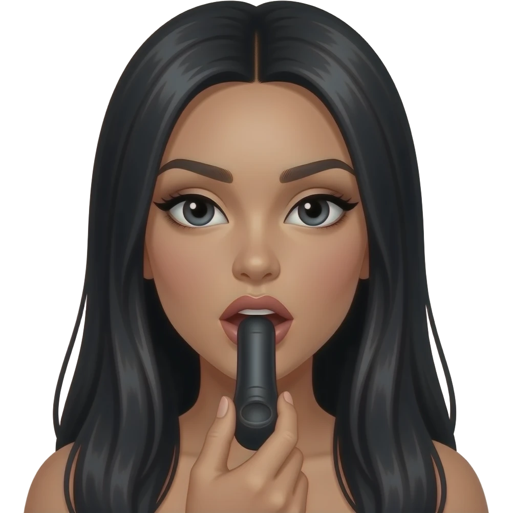 Pretty Black long hair  black Female sucking black penis. And mouth watering, and spit around mouth. emoji