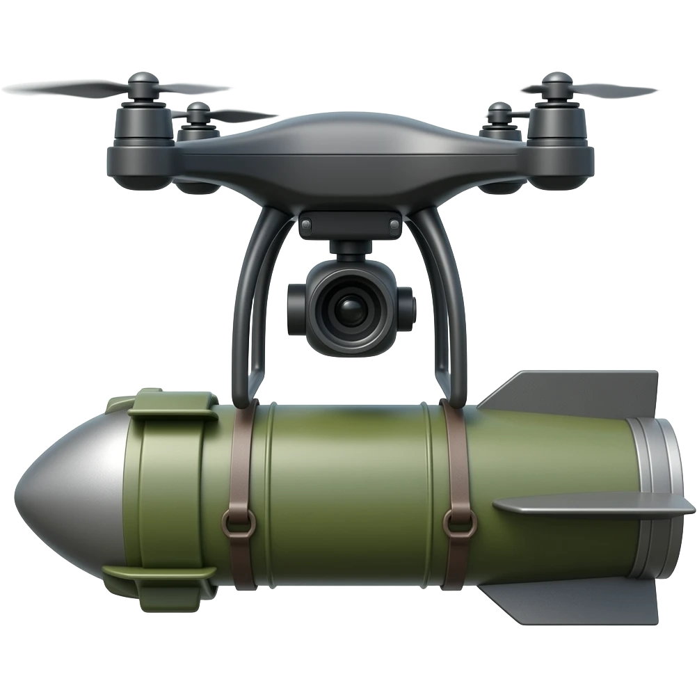un drone portant une roquette de rpg 7 emoji