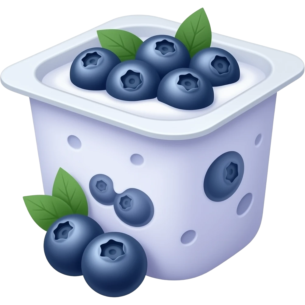 Container of blueberry yogurt emoji