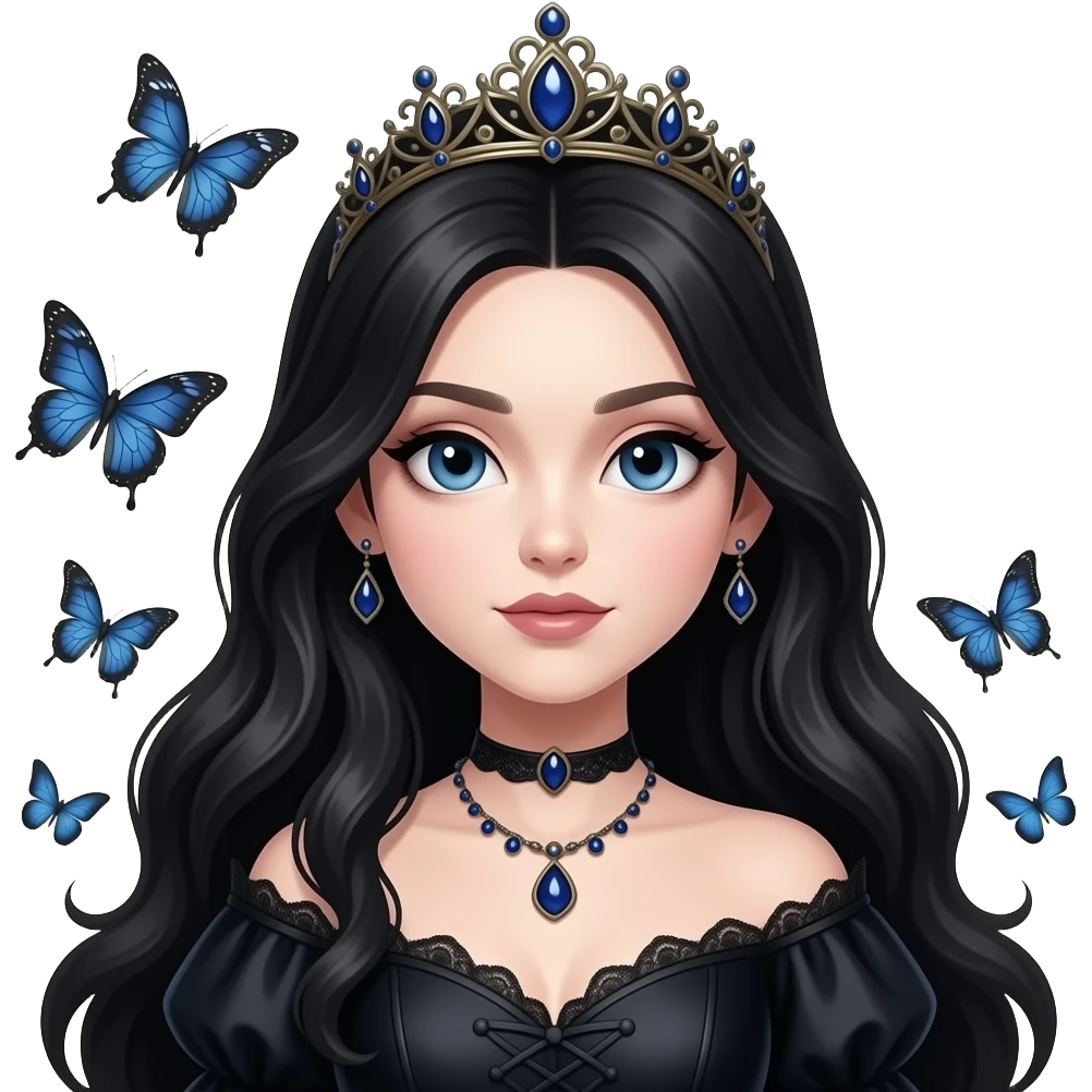 raven princess with butterflies emoji