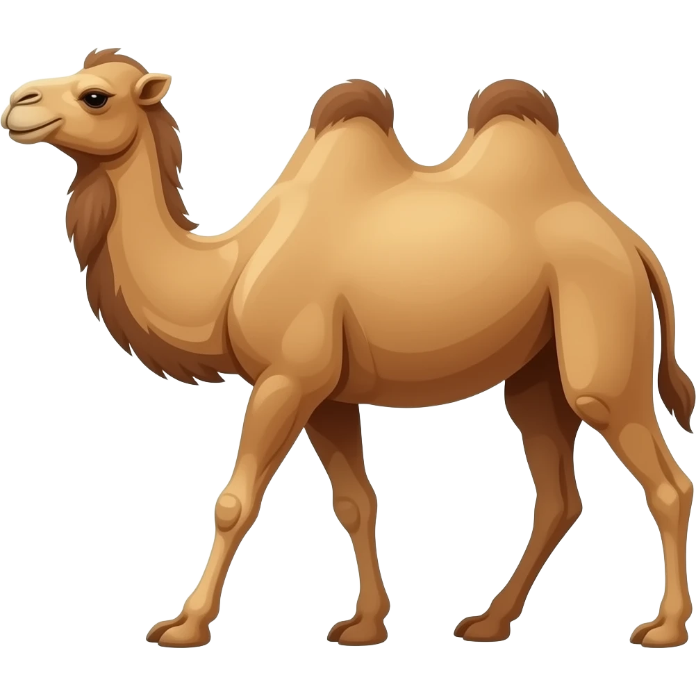 Cartoon bactriam camel walking emoji